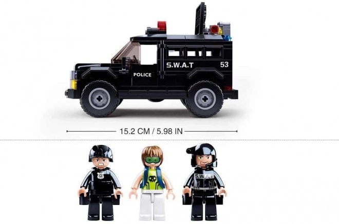 Sluban Policija M38-B0653 SWAT oboroženo vozilo in tat na 4-kolesniku