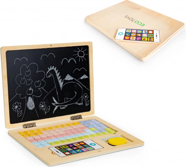 Leseni izobraževalni prenosnik z magnetno tablo ECO TOYS