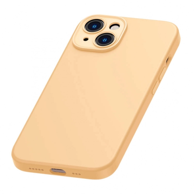 Baseus Gel Tekočina Silicijeva Ovoj za iPhone 14 rumena s kaljenim steklom in čistilnim setom – 14 Plus