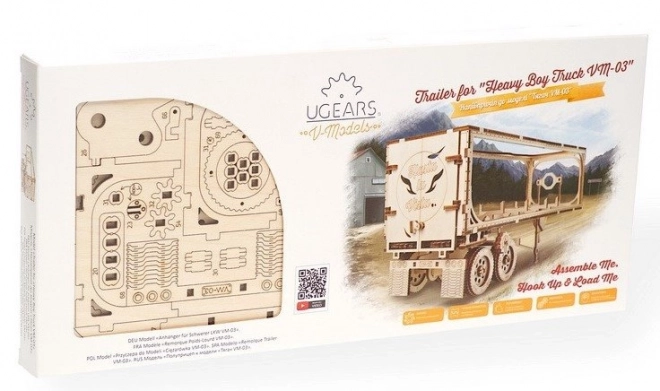 Ugears 3D sestavljanka - Priklopnik za težki tovornjak VM 03 - 138 delov