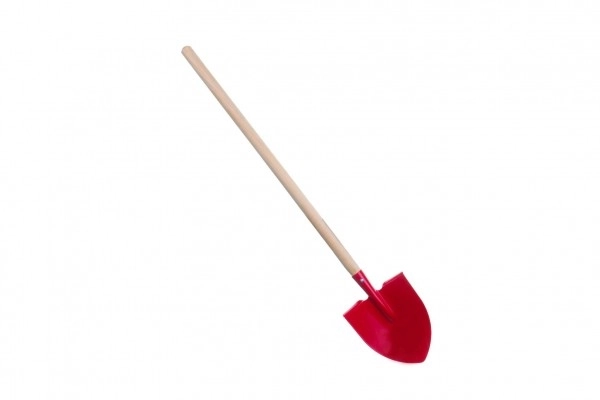 Rdeč špičast lopata s kovinskim/lesenim ročajem 80cm orodje