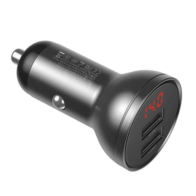 Polnilec za avto Baseus z zaslonom 2x USB