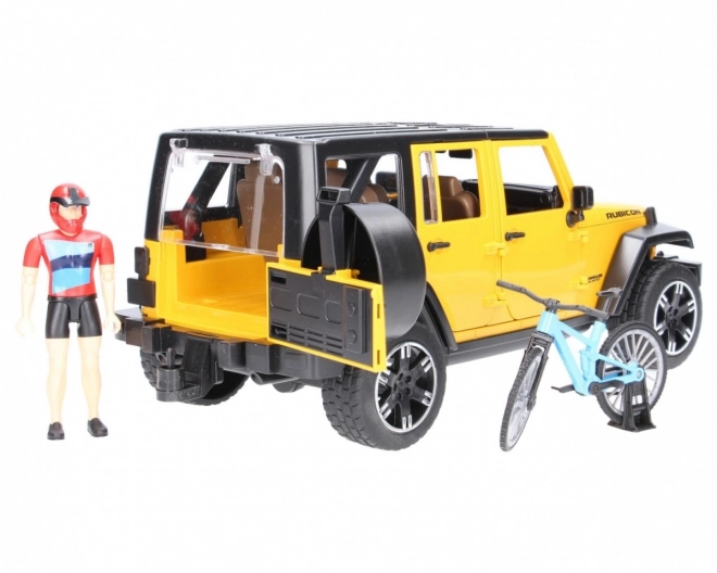 Bruder Jeep Wrangler Rubicon s kolesarjem in kolesom