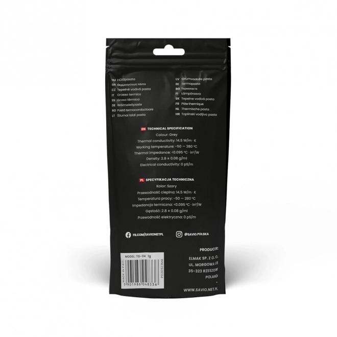 Termalna pasta Savio Glacier 1g