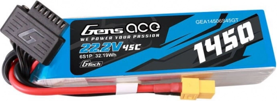 Gens Ace G-Tech LiPo baterija 1450 mAh 22,2 V 45C 6S z konektorjem XT60