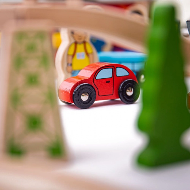 Bigjigs Rail Lesena železniška steza gorska pot 112 delov