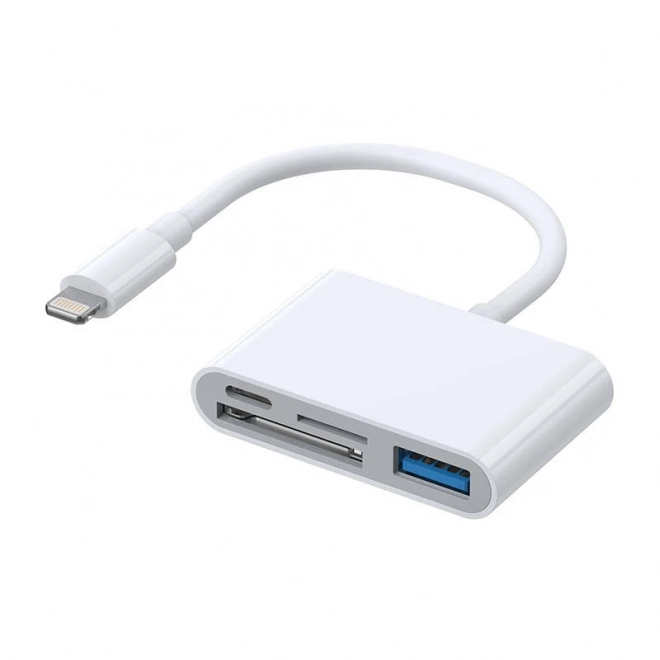 Adapter Lightning na USB OTG čitalec kartic SD Joyroom S-H142, microSD (bela)