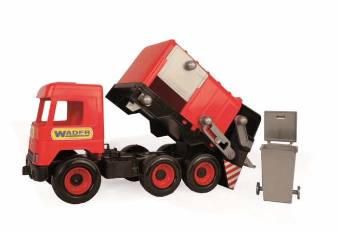 Rdeči smetarski kamion Middle Truck v škatli