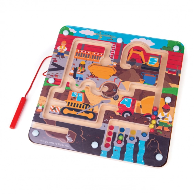 Bigjigs Toys Magnetni labirint Gradbišče