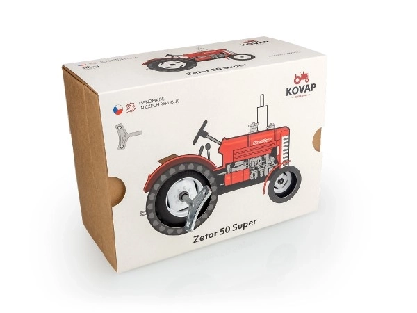 Traktor Zetor 50 Super rdeč na ključ kovina 15cm 1:25 v škatli Kovap