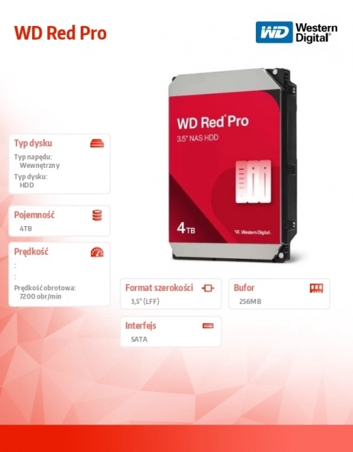 Trdi disk WD Red Pro 4TB SATA III 3,5"