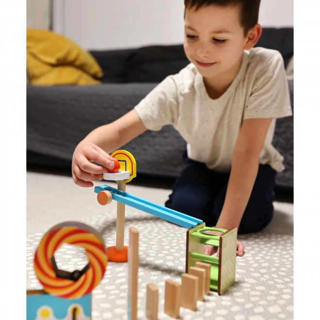 Lesene gradbene kocke domino 2F domino sestavljanka Tooky Toy