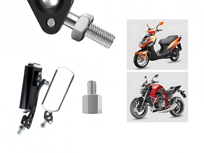 Aluminijasto ogledalo za motor s lahkim nosilcem in adapterjem