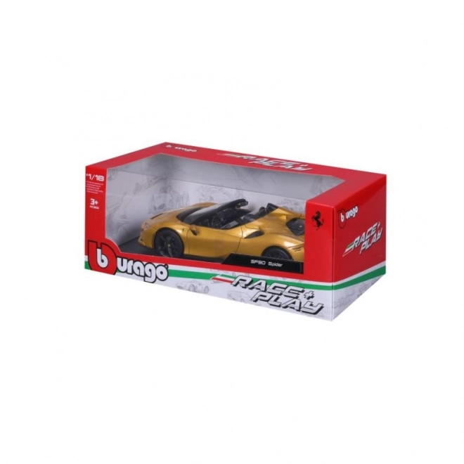 Bburago Ferrari SF90 Spider 1:18 - Rumena