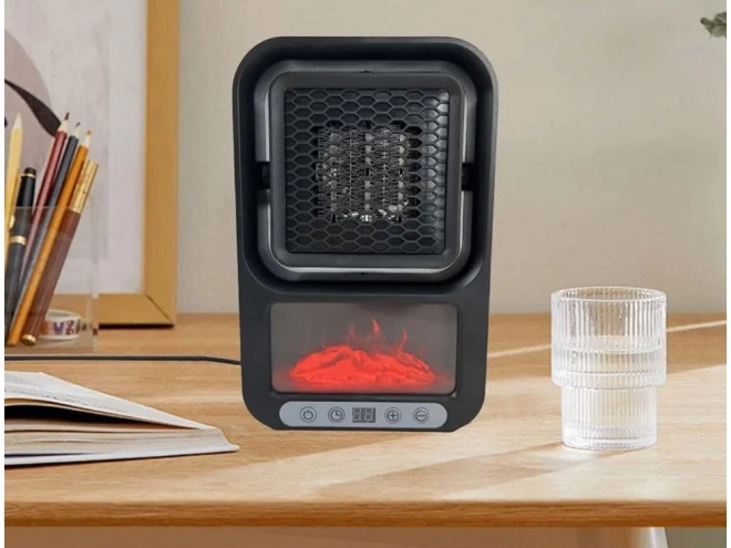 Električni grelnik s svetlobno imitacijo kamina
