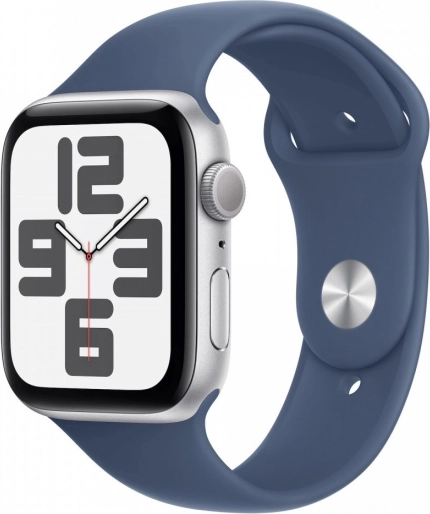 Ura SE GPS, 44 mm srebrno aluminijasto ohišje, športni pas denim S/M