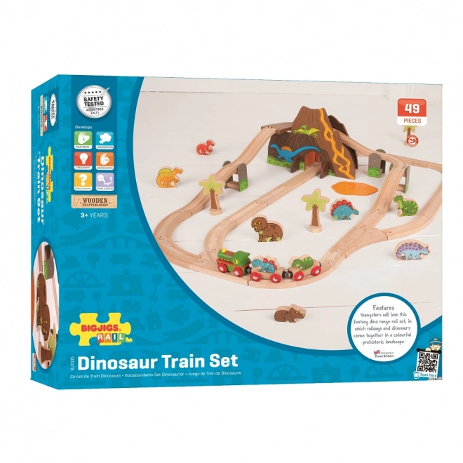Bigjigs Rail Lesena železniška proga dinosavri