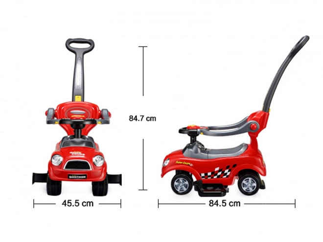 ECOTOYS Vozilo z zvoki in vodilno palico Rdeči Avto