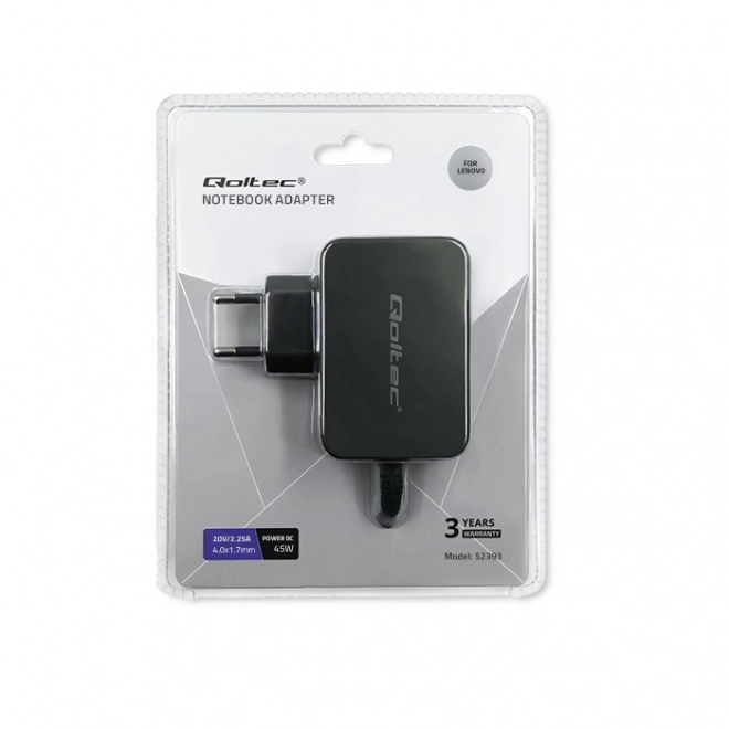 Qoltec polnilec za prenosnike Lenovo 45W