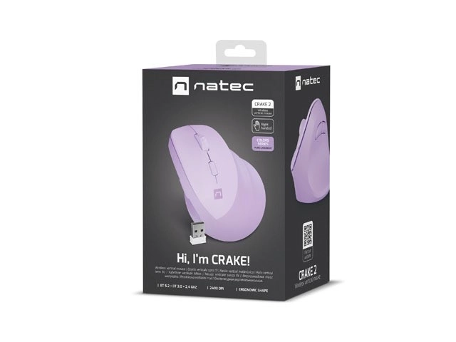 Brezžična navpična miška Pure Lavender Crake 2