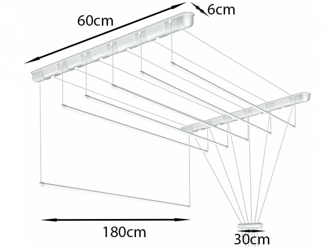 Stropno stojalo za sušenje perila robustno 180 cm