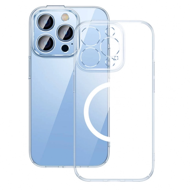 Magnetna prozorna torbica Baseus Crystal in kaljeno steklo za iPhone 14 Pro Max