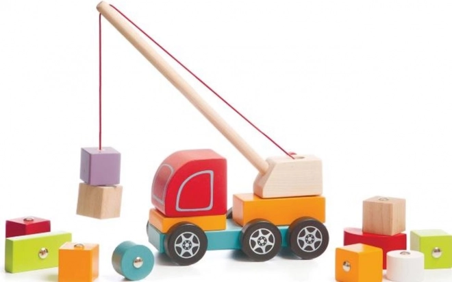 CUBIKA 13982 Avtodvigalo z magnetom - lesena sestavljanka 14 delov