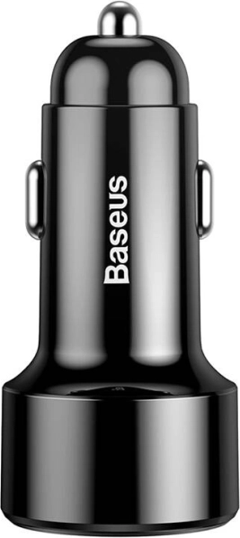 Avtopolnilec BASEUS magic dual, 2× USB, QC 3.0, 45 W, črna