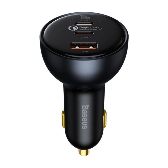 Polnilnik za avto Baseus Qualcomm, USB, 2x USB-C, 160 W (siva)
