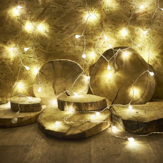 Božična osvetlitev kroglice 100 LED, topla bela, 10m