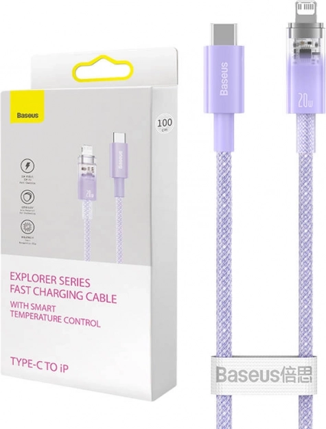 Hitronapajalni kabel USB‑C na Lightning 1 m, vijoličen
