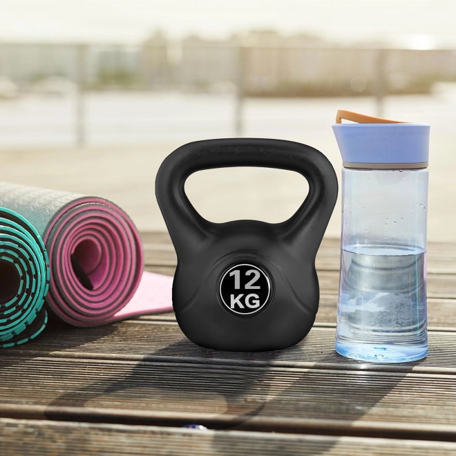 Kettlebell za vadbo črna - 12 kg