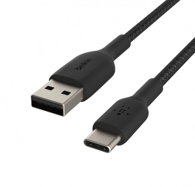 Pleten kabel USB-C na USB-A 2m črn