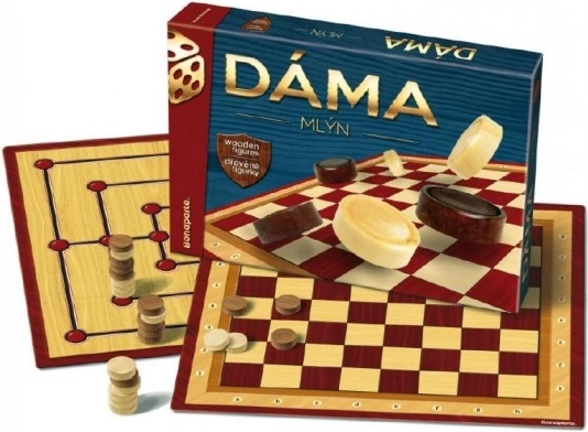 Dama in Mlin leseni kamenčki družabna igra