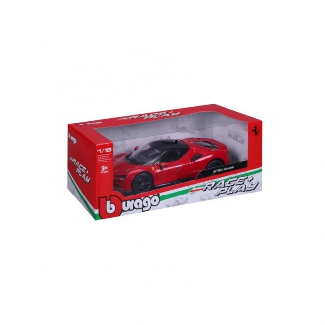 Kovinski model Ferrari SF90 Stradale rdeč 1:18