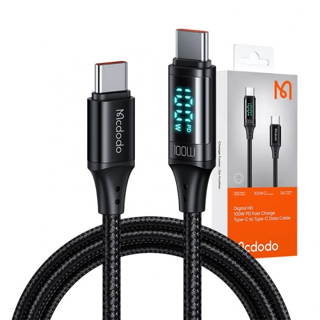 Kabel Mcdodo CA-1100 USB-C na USB-C, 100 W, 1,2 m (črna)