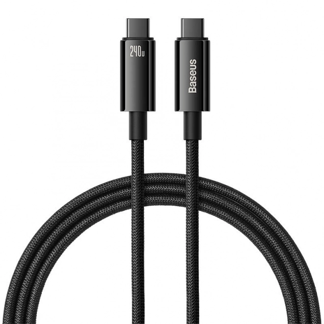 Kabel USB-C na USB-C Baseus Tungsten Gold 240W 1 m (črn)