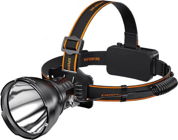 Naglavna svetilka SUPERFIRE 2300 lm z USB‑C