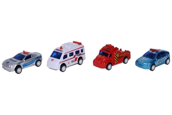 Avtomobili Akcija na avtocesti 4 kosi plastika 6cm s povratnim mehanizmom na kartici