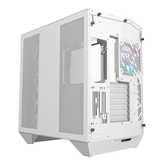 Ohišje Darkflash z RGB ventilatorji in nosilcem za GPU belo