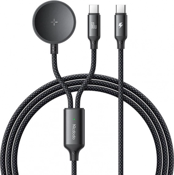 Mcdodo 2v1 USB-C kabel in polnilnik za Samsung Watch, 60 W, 1,2 m