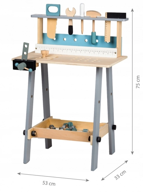 Lesena delavnica s orodjem 32 delov Ecotoys