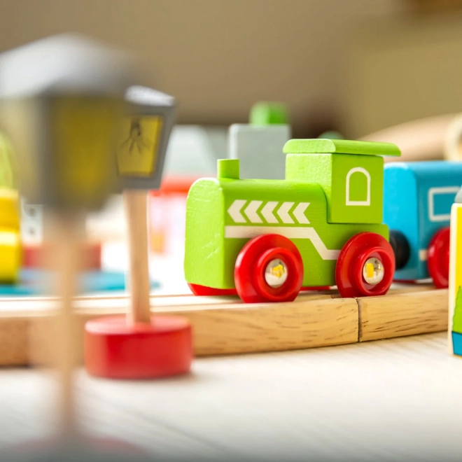 Bigjigs Rail Leseni vlak središče mesto in vas 101 delov