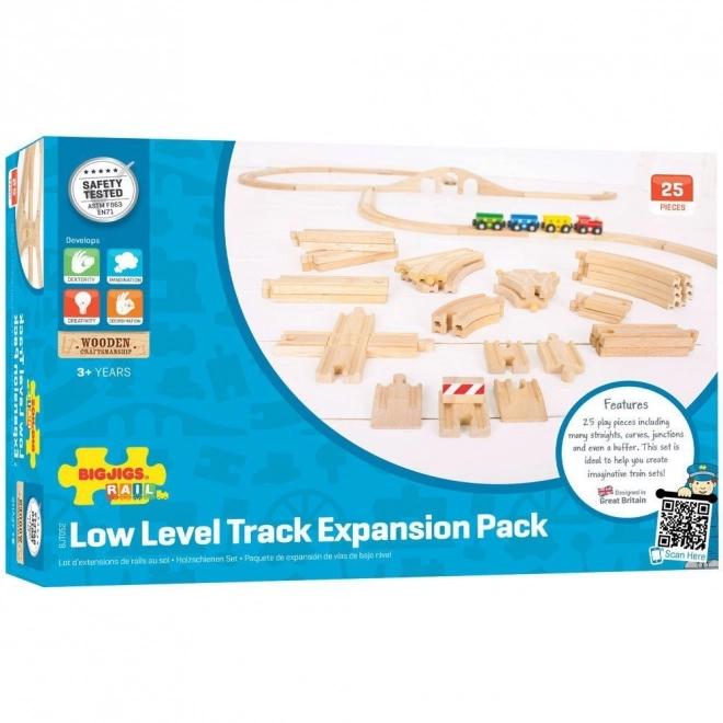 Bigjigs Rail Lesene železniške proge set 25 delov