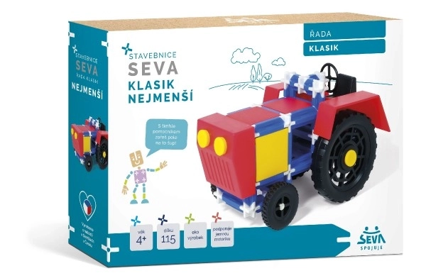 Set za izgradnjo SEVA KLASIK Najmanjši plast 115 kosov v škatli 31,5x16,5x7,5cm