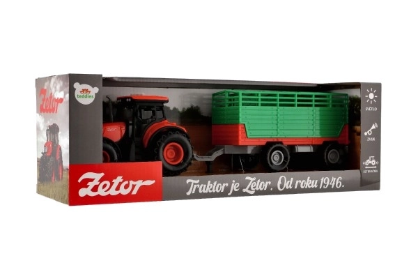 Traktor Zetor s prikolico s svetlobnimi in zvočnimi učinki - 36 cm
