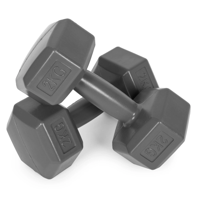 Heksagonalne uteži ModernHome 2x2 kg sive