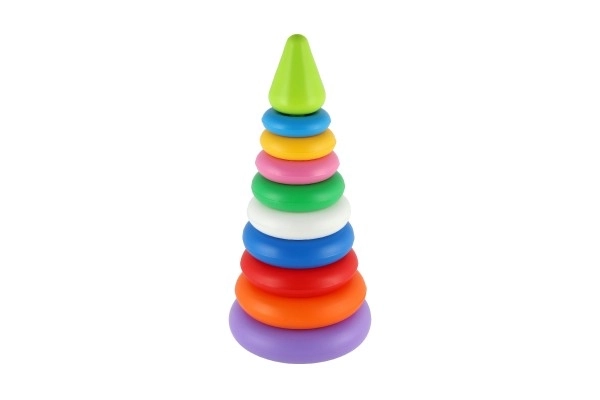 Piramida z obročki plast 2 barvi v mrežici 15x31cm 12m+
