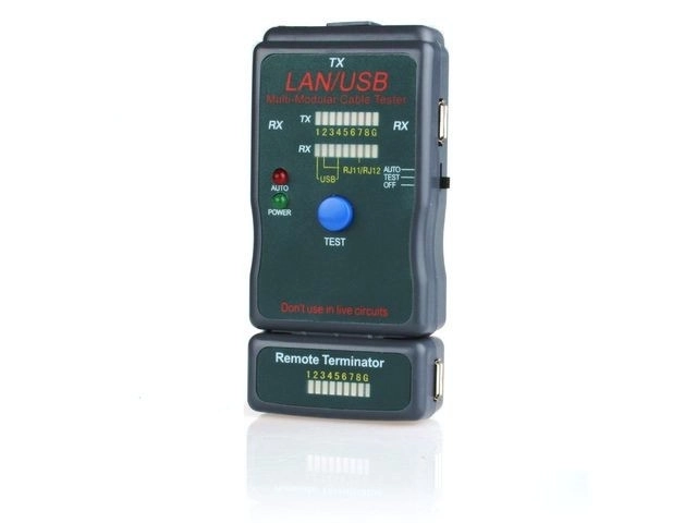 Tester diodnih kablov RJ11, UTP, STP, USB A/B