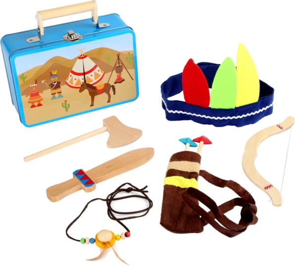 otroški kovček indijanski set Small Foot